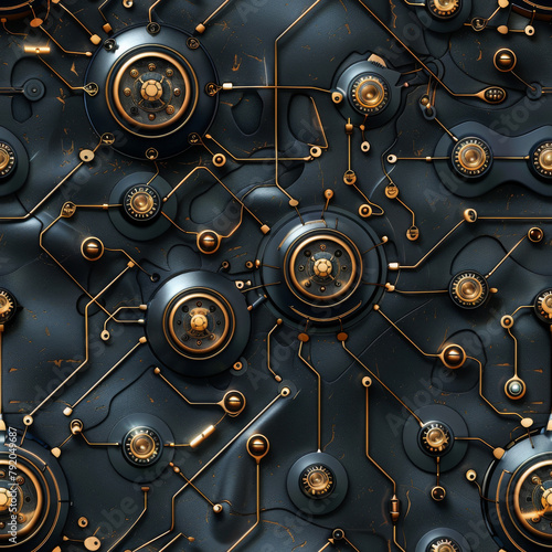 Seamless Tile Steampunk Pattern