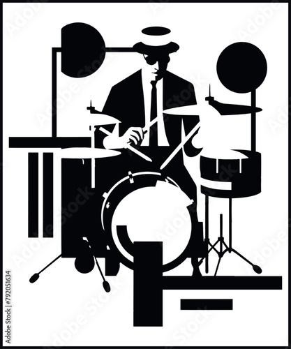 Stylish Drummer Silhouette t-shirt