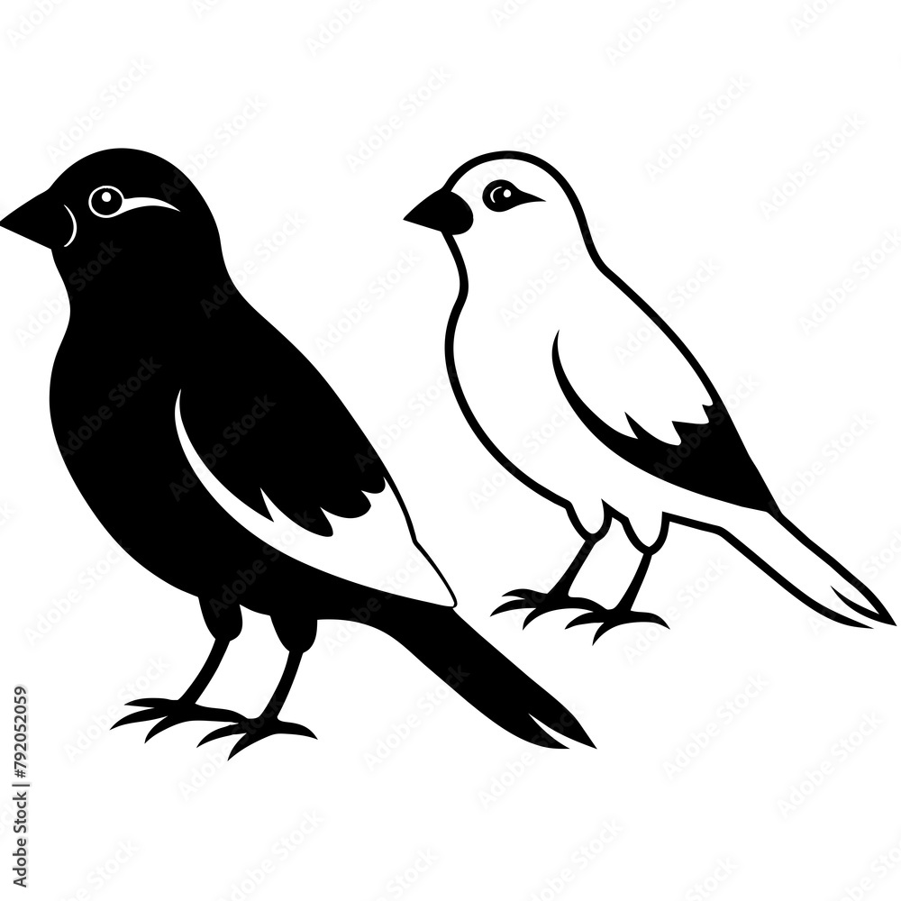 Two bird heard shape vector silhouette Two bird heard shape vector silhouette