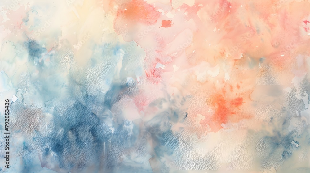 An abstract watercolor painting with soft washes of color blending together seamlessly, creating a dreamy and atmospheric background filled with tranquility and beauty.