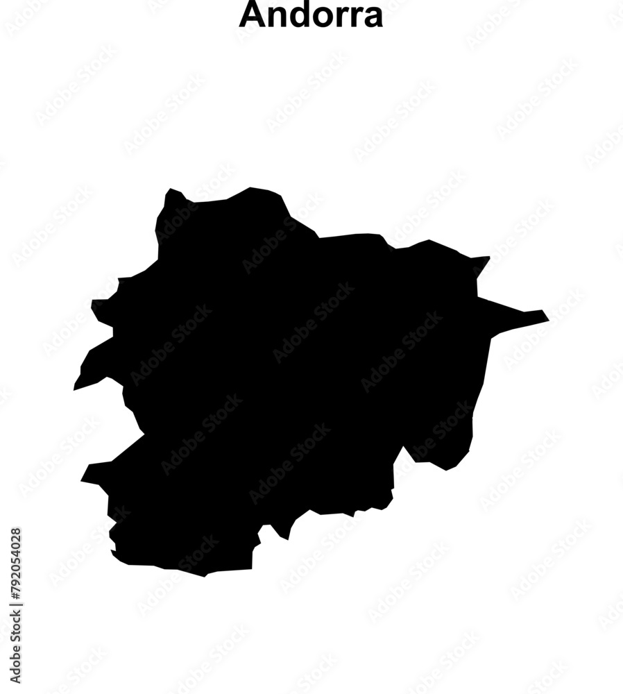 Andorra blank outline map Andorra blank outline map