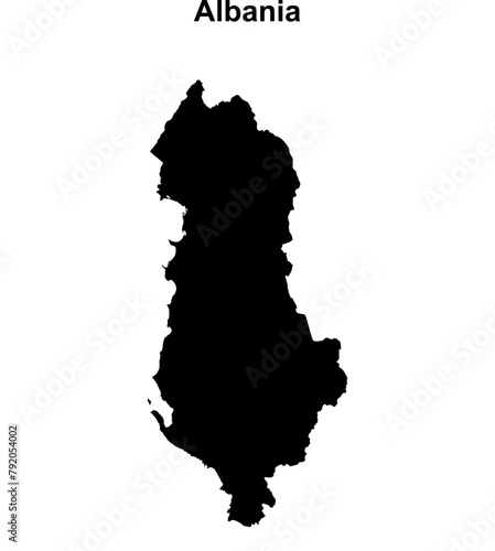 Albania blank outline map