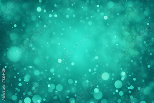 Turquoise bokeh , a normal simple grainy noise grungy empty space or spray texture , a rough abstract retro vibe shine bright light and glow background template color gradient