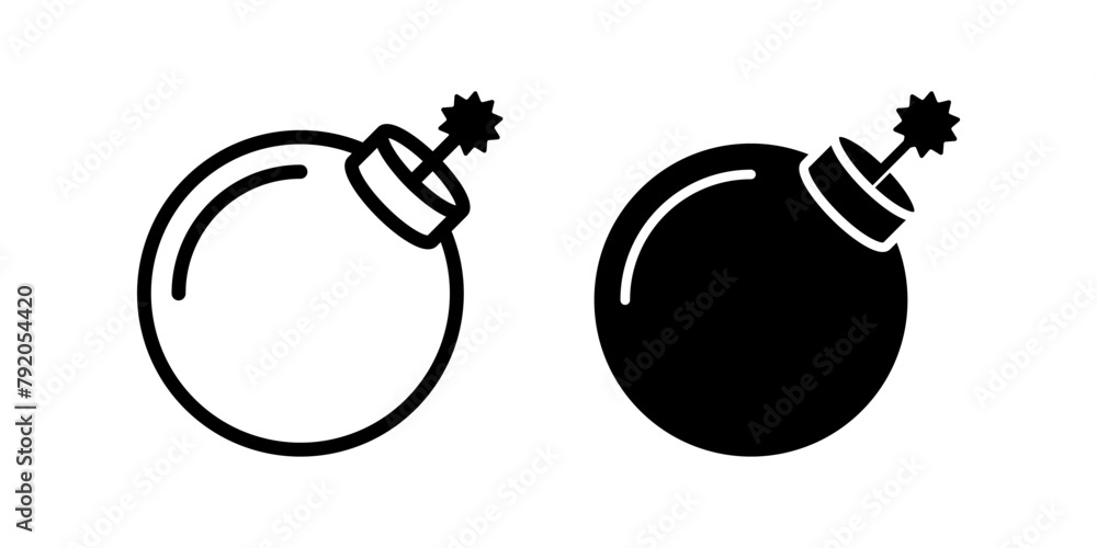 Naklejka premium Bomb icon set. flat illustration of vector icon