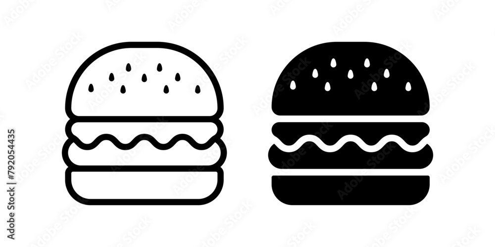 Burger icon set. flat illustration of vector icon Burger icon set. flat illustration of vector icon