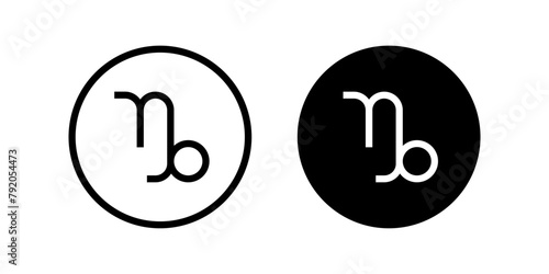 Capricorn icon set. flat illustration of vector icon