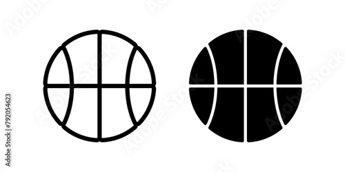 Basketball icon set. flat illustration of vector icon