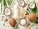 set of coconut products for hair care offers a luxurious and nourishing experience to promote healthy and vibrant hair. It typically includes 