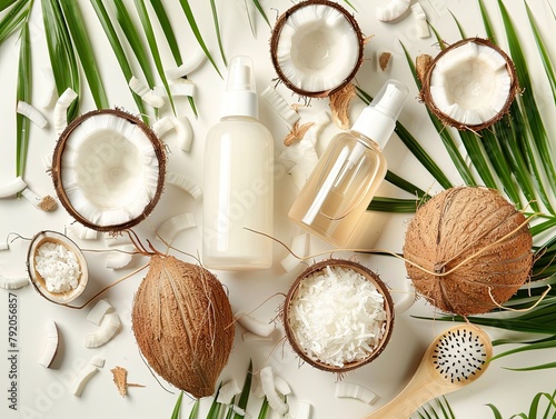 set of coconut products for hair care offers a luxurious and nourishing experience to promote healthy and vibrant hair. It typically includes 