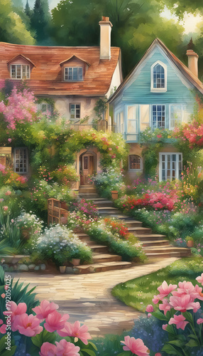 Country Style House with Garden © Mikalai