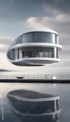 Modern house on water
