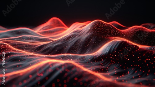 Wave background with red and black colors. photo