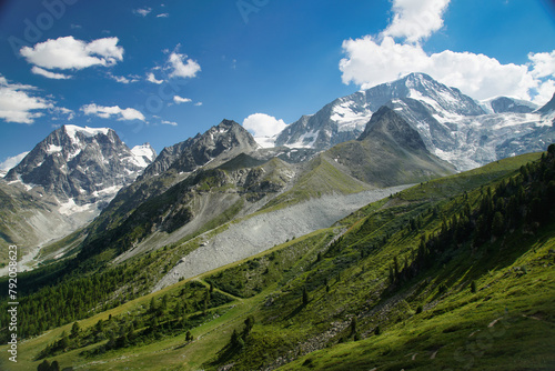 Trail to Arolla in the Pennine Alps, Switzerland.
