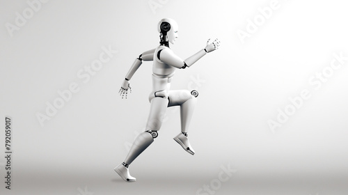 MLB 3d illustration Running robot humanoid showing fast movement and vital energy in concept of future innovation development toward AI brain and artificial intelligence thinking by machine learning