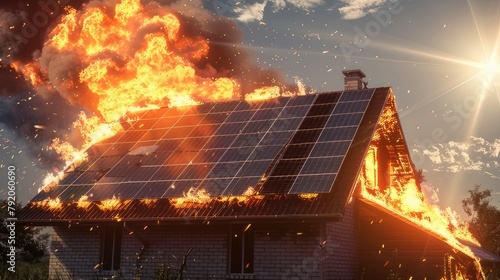Urgent Chaos Solar Panel Short-Circuit Sparks House Fire, Illustrating Risks and Challenges of Alternative Energy
