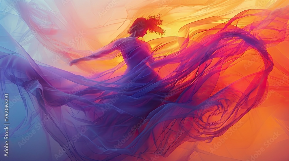 Obraz premium Abstract shapes merging in a surreal dance