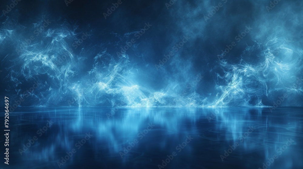 An abstract background of dark blue blurred motion.