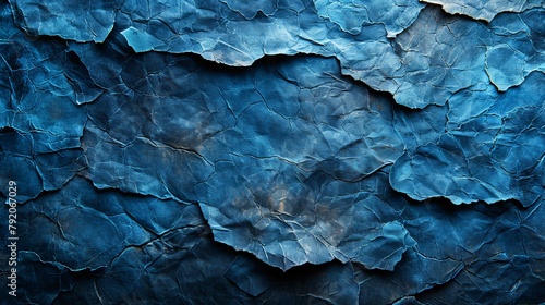 Closeup of the texture of old navy blue grunge paper