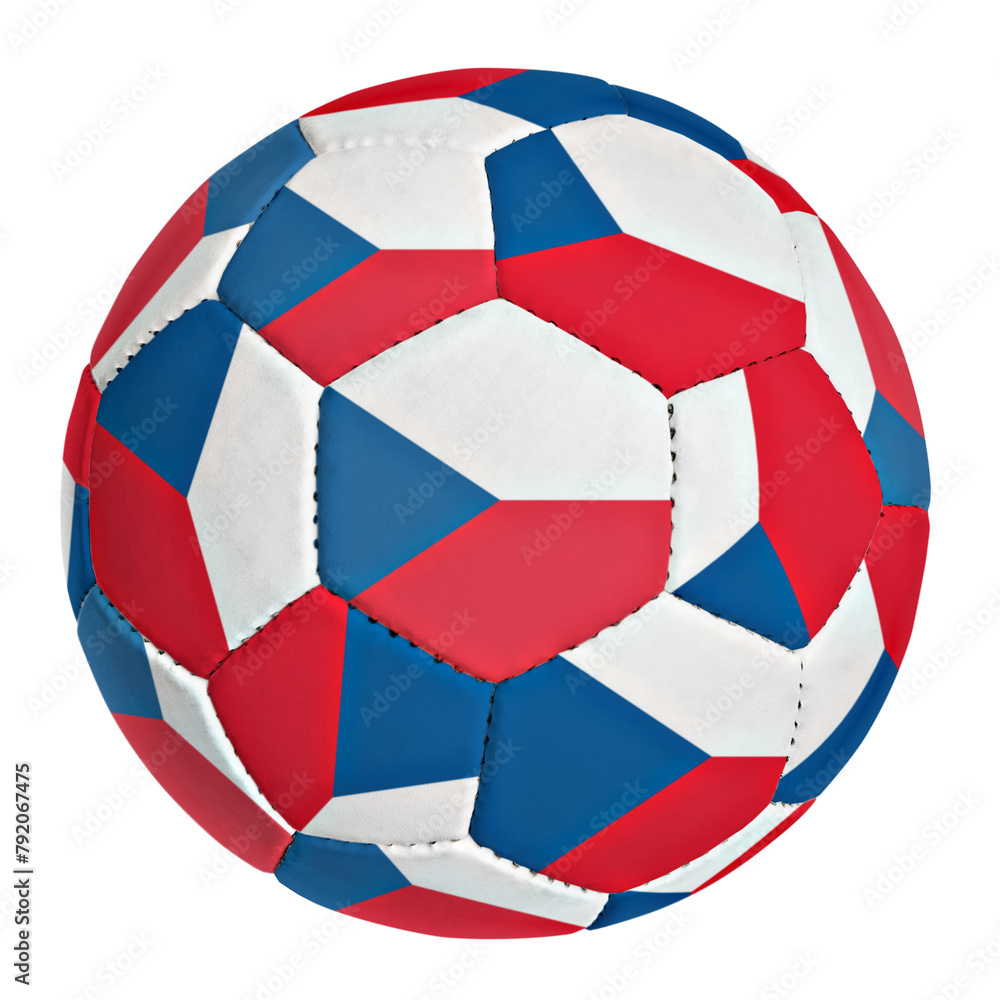 Soccer ball with Czechia team flag isolated on white Soccer ball with Czechia team flag isolated on white