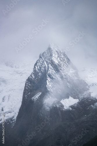 Mountain peak covered in snow