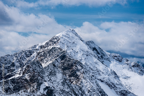 Mountain peak covered in snow