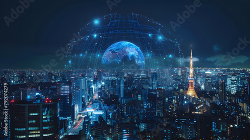 Digitalized globe in a world connected by artificial intelligence