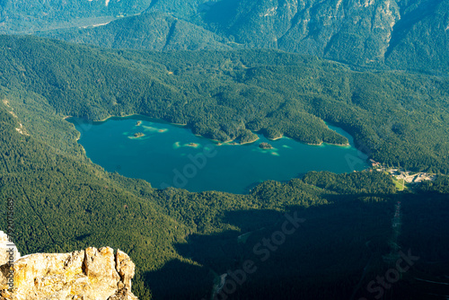 High angle view of lake eibsee