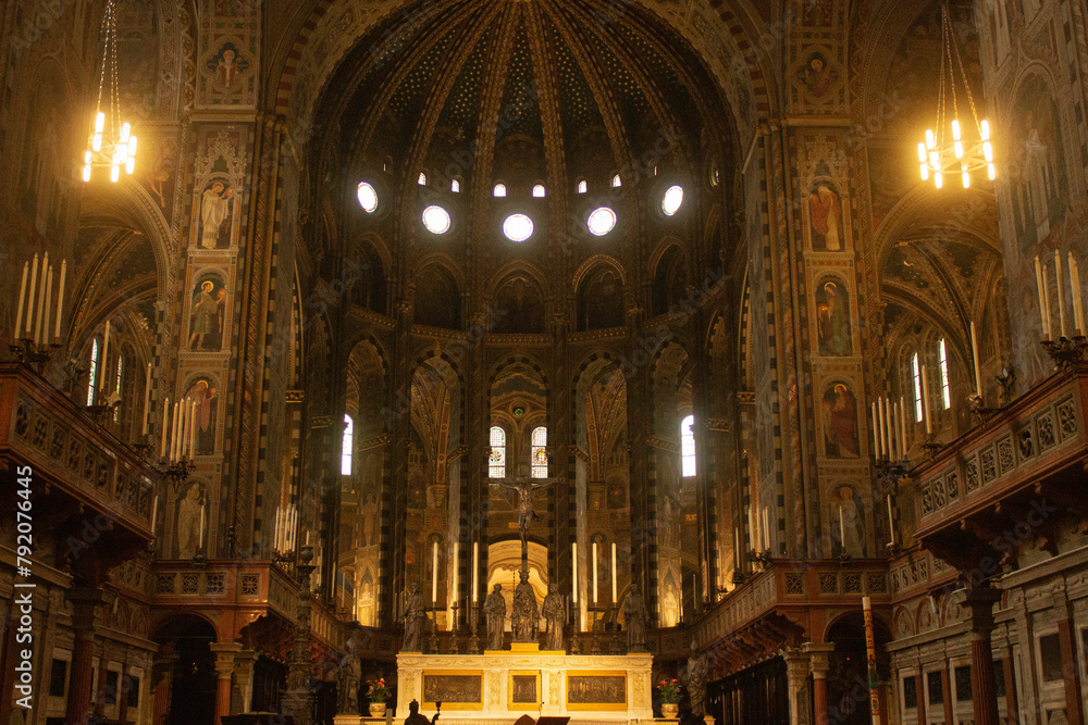 Interior of the church of the holy sepulchre. Basilica of Saint Anthony in Padua, Veneto region in Italy. Catholic church in Italian city. Touristic sight seeing in Europe.