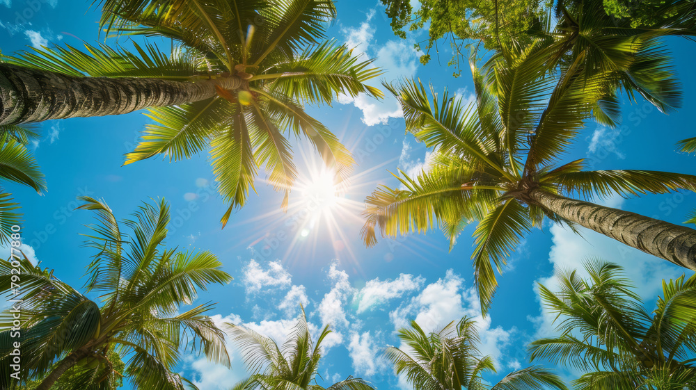 Tropical Background with Palm Trees Tropical Background with Palm Trees