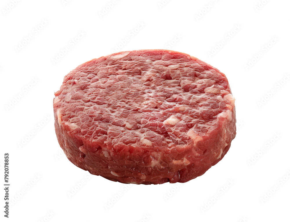Raw hamburger patty isolated onisolated on a transparent or white background. Raw hamburger patty isolated onisolated on a transparent or white background.