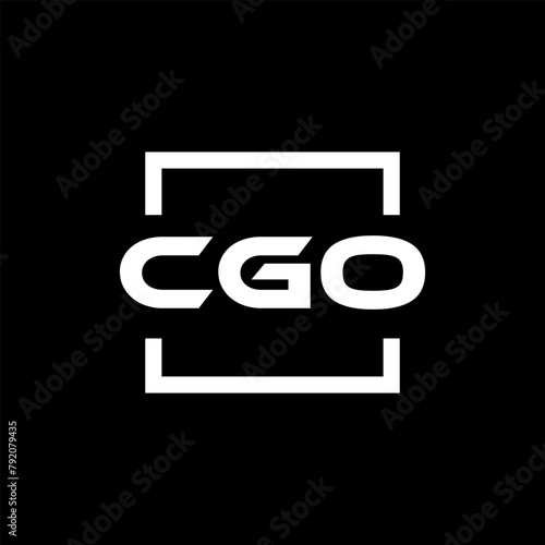 Initial letter CGO logo design. CGO logo design inside square. photo