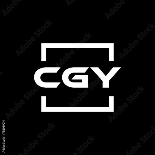 Initial letter CGY logo design. CGY logo design inside square.