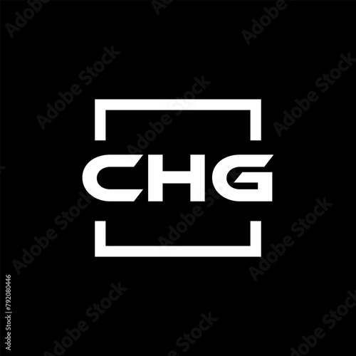 Initial letter CHG logo design. CHG logo design inside square. photo