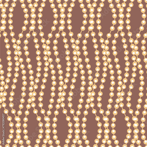 Seamless glamour print pattern with beads jewelry art decor wallpaper for textile, package, paper