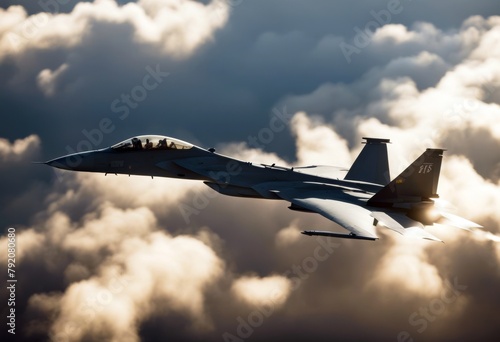 'jet silhouette f fighter eagle aeroplane air aircraft bird bomber destroyer force illustrate illustration outline pilot plane vector war' photo