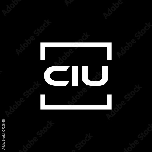 Initial letter CIU logo design. CIU logo design inside square.