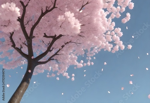 3D model a pattern of delicate cherry blossom peta (2) photo