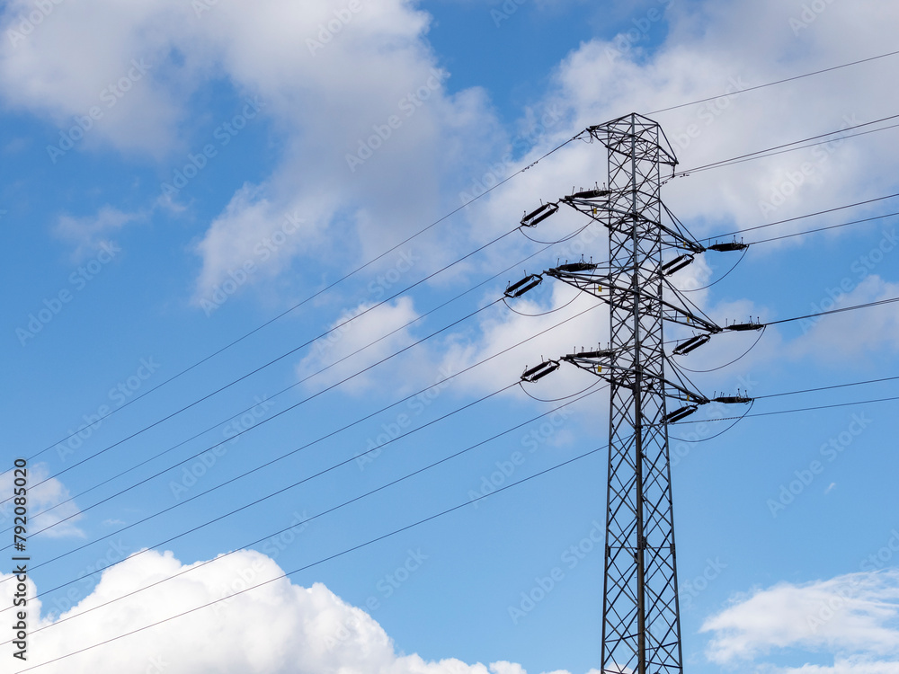 Fototapeta premium High voltage transmission pole.
