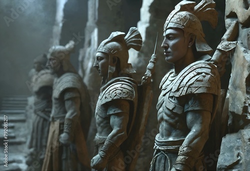 Terracotta Army statues in Xi'an, Shaanxi Province, China.  Stone Wars
 photo