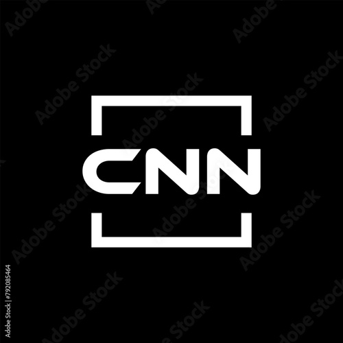 Initial letter CNN logo design. CNN logo design inside square.