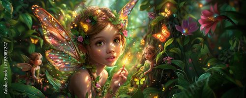Fairy Princess Pixie Elf Magical Fantasy Romantic Fairytale Beautiful Colors Enchanted Forest Banner Header