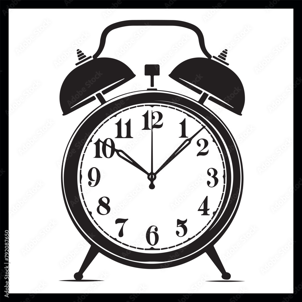 Alarm Clock Silhouette Isolated clipart Alarm Clock Silhouette Isolated clipart