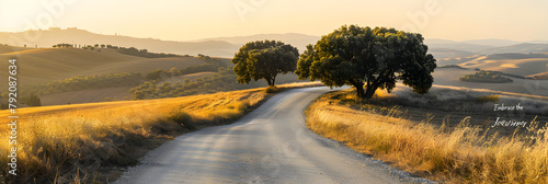 Inspiring winding road stretching into the distance, reminding you to embrace the journey of life photo