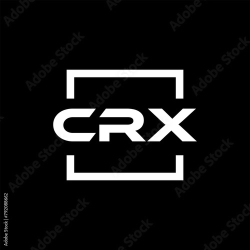 Initial letter CRX logo design. CRX logo design inside square. photo