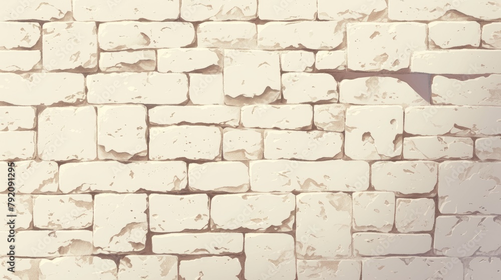 2d illustration featuring a quirky cartoon style white brick wall texture 2d illustration featuring a quirky cartoon style white brick wall texture