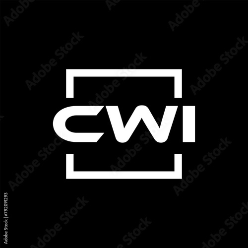 Initial letter CWI logo design. CWI logo design inside square. photo