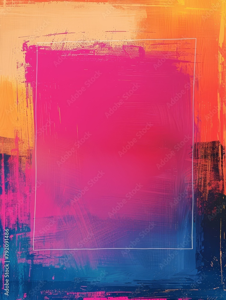 Abstract canvas with pink to blue gradient.