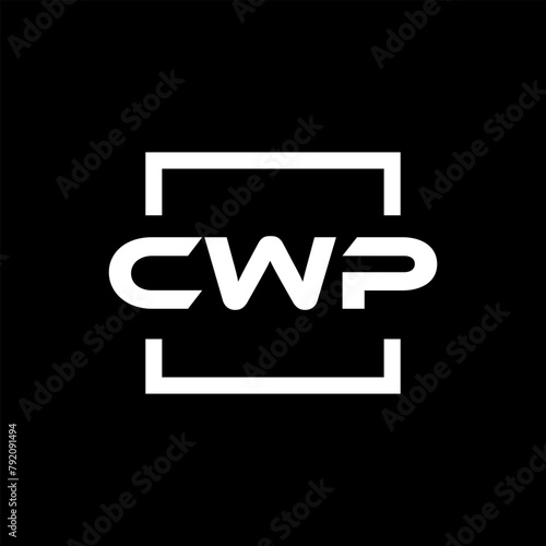 Initial letter CWP logo design. CWP logo design inside square. photo