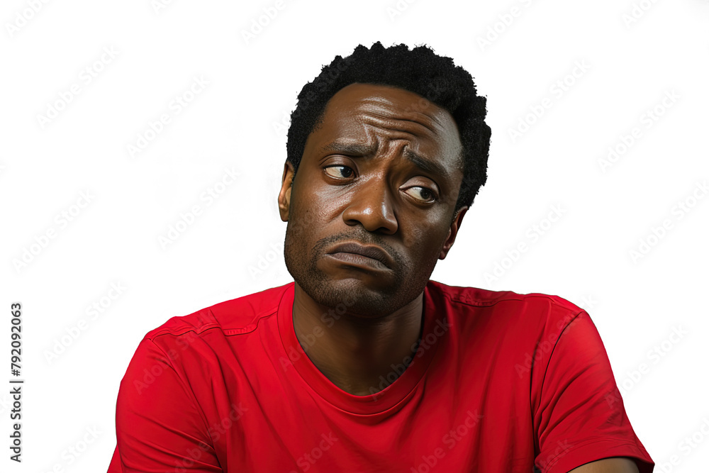 Close up of a worried african man Close up of a worried african man