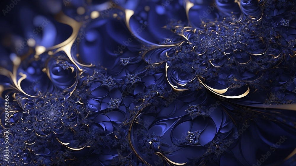 Mesmerizing array of intricate, fractal patterns unfolds in dance of geometric elegance. Deep, rich blues, purples create visual symphony, their hues weaving together in harmonious synchrony. Mesmerizing array of intricate, fractal patterns unfolds in dance of geometric elegance. Deep, rich blues, purples create visual symphony, their hues weaving together in harmonious synchrony.